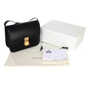 Céline Black Calfskin Medium Box Bag